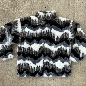 Vtg  Black Mountain Outdoor  Men’s L Faux Fur Fleece Full Zip Jacket Lined USA